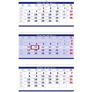 Helmet Wall calendar - Three months folded blue 2024 - Wall Calendar