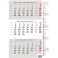 Helmet Wall calendar - Three months grey with notes 2024 - Wall Calendar