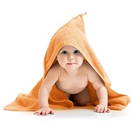 Bellatex Terry towel with hood - 80 × 80 cm - orange - Children's Bath Towel