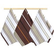 Bellatex Set of 3 pieces - 50 × 70 cm - stripe - brown-beige - Dish Cloths