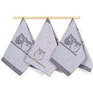 Bellatex Set of 3 pieces - 50 × 70 cm - owls brown - Kitchen Towel