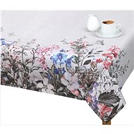 Bellatex Tablecloth EMA - 135 × 120 cm - meadow flowers - grey border - Tablecloth