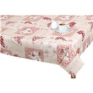 Bellatex Tablecloth EMA - 140 × 160 cm - patchwork heart pink - Tablecloth