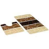 Bellatex SADA AVANGARD 60 × 100 + 60 × 50 cm - hnědé čtverce - Bath Mat