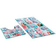Bellatex 3D printing set - 60 × 100, 60 × 50 cm WC - patchwork turquoise - Bath Mat