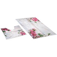 Bellatex 3D printing set - 60 × 100, 60 × 50 cm WC - pink bouquet - Bath Mat