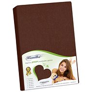 Bellatex Jersey - 100 × 200 cm - dark brown - Bedsheet