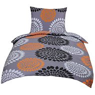 Bellatex Bavlněný satén - 140 × 200, 70 × 90 cm - šedooranžová fantazie - Bed Linen