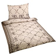 Bellatex Krepové - 140 × 220, 70 × 90 cm - Hnědá mašle - Bed Linen