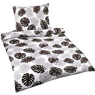 Bellatex Krepové - 140 × 200, 70 × 90 cm - lupení hnědošedé - Bed Linen