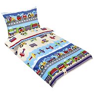 Bellatex Agata - 90 × 135, 45 × 60 cm - Planes and cars blue - Children's Bedding
