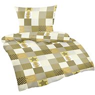 Bellatex Krepové - 140 × 220, 70 × 90 cm - patchwork hnědý - Bed Linen