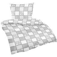 Bellatex Krepové - 140 × 220, 70 × 90 cm - patchwork světle šedý - Bed Linen