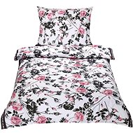 Bellatex Cotton - 140 × 200, 70 × 90 cm - rosehip rose - pink, grey - Bed Linen