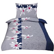 Bellatex Krepové - 140 × 200, 70 × 90 cm - kopretina na šedé - Bed Linen