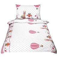 Bellatex Cotton Junior - 140 × 200, 70 × 90 cm - pink owl - Bed Linen