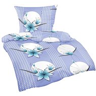 Bellatex Flannel - 140 × 200, 70 × 90 cm - blue lily - Bed Linen
