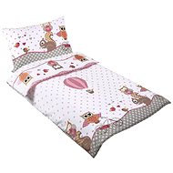 Bellatex Agata - 90 × 135, 45 × 60 cm - Pink owl - Children's Bedding