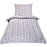 Bellatex Krepové - 140 × 200, 70 × 90 cm - růže v pruhu - Bed Linen