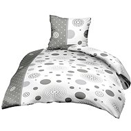 Bellatex Bavlněný satén - 140 × 200, 70 × 90 cm - šedé paprsky - Bed Linen