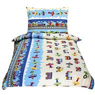 Bellatex Cotton Junior - 140 × 200, 70 × 90 cm - planes and cars blue - Bed Linen