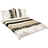 Bellatex Cotton on double blanket - 1x 220 × 200, 2pcs 70 × 90 cm - beige leaves - Bed Linen
