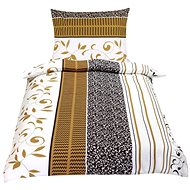 Bellatex Krepové - 140 × 220, 70 × 90 cm - hnědé lístky - Bed Linen