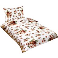 Bellatex Bavlněné - 140 × 220, 70 × 90 cm - hnědá růže - Bed Linen