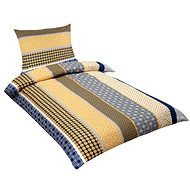 Bellatex Bavlněné - 140 × 200, 70 × 90 cm - pruhy modrožluté - Bed Linen