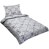 Bellatex Flanelové - 140 × 200, 70 × 90 cm - šedá mašle - Bed Linen