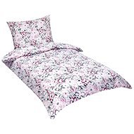 Bellatex, bavlnený satén - 140 × 200, 70 × 90 cm - ružové kvety - Obliečky