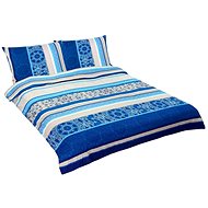 Bellatex Crepe on double blanket - 1x 200 × 200, 2pcs 70 × 90 cm - blue orient - Bed Linen