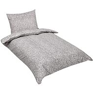 Bellatex Bavlněné - 140 × 220, 70 × 90 cm - listí šedé - Bed Linen