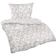 Bellatex, krepové - 140 × 200, 70 × 90 cm - ružovosivá kvetinka - Obliečky