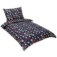 Bellatex Cotton - 140 × 200, 70 × 90 cm - Christmas pattern - blue - Bed Linen