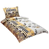 Bellatex Bavlněné - 140 × 200, 70 × 90 cm - šedobéžové květy - Bed Linen