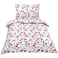 Bellatex Bavlněné Junior - 140 × 200, 70 × 90 cm - srdce červené - Bed Linen