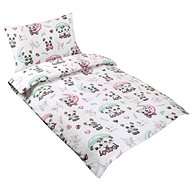 Bellatex Agata - 90 × 135, 45 × 60 cm - Panda bear with umbrella - Children's Bedding
