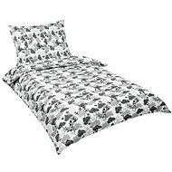 Bellatex Crepe - 140 × 220, 70 × 90 cm - grey flower - Bed Linen