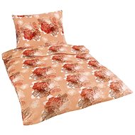 Bellatex Mikroflanel - 140 × 200, 70 × 90 cm - oranžový květ - Bed Linen