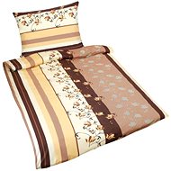 BELLATEX s.r.o. Povlečení bavlna 90/226 N hnědá kytka 140 × 200, 70 × 90 - Bed Linen