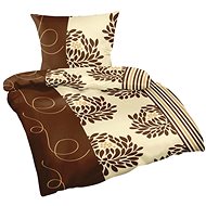 BELLATEX s.r.o. Povlečení bavlna 90/320 N hnědá chryzantéma 140 × 200, 70 × 90 - Bed Linen