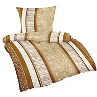 BELLATEX s.r.o. Povlečení bavlna 90/429 N béžovohnědý pruh 140 × 200, 70 × 90 - Bed Linen