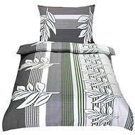 BELLATEX s.r.o. Povlečení bavlna 90/607 N šedozelený lupen 140 × 200, 70 × 90 - Bed Linen