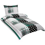 BELLATEX s.r.o. Povlečení bavlna 90/622 N zelený patchwork 140 × 200, 70 × 90 - Bed Linen