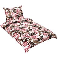 BELLATEX s. r. o. Sheets crepe 80/435 monstera pink 140 × 200, 70 × 90 - Bed Linen
