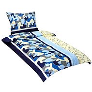 BELLATEX s. r. o. Linen crepe 80/510 blue puzzle 140 × 200, 70 × 90 - Bed Linen