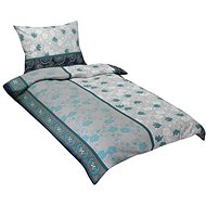 BELLATEX s. r. o. Linen crepe 80/540 turquoise flower 140 × 200, 70 × 90 - Bed Linen