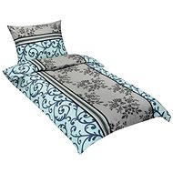 BELLATEX s. r. o. Linen crepe 80/571 turquoise ornament 140 × 200, 70 × 90 - Bed Linen