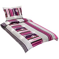 BELLATEX s. r. o. Linen crepe 80/823 purple stripes 140 × 200, 70 × 90 - Bed Linen